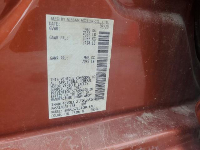 2020 NISSAN ALTIMA SR - 1N4BL4CV0LC278288