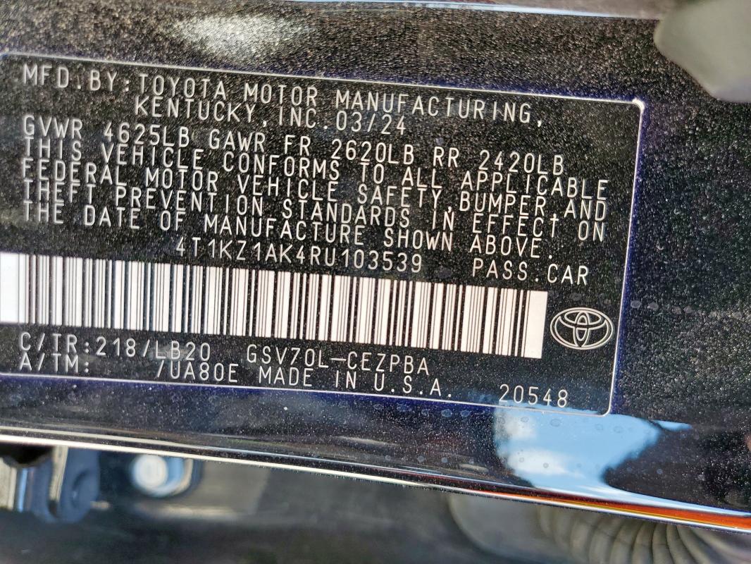 2024 TOYOTA CAMRY TRD 4T1KZ1AK4RU103539