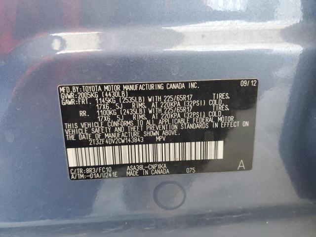 2012 TOYOTA RAV4 - 2T3ZF4DV2CW143843