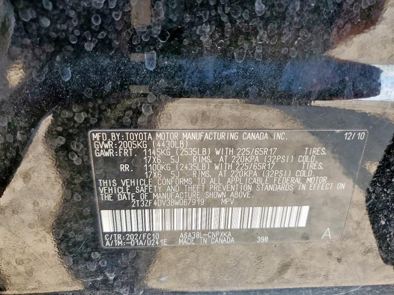 2011 TOYOTA RAV4 - 2T3ZF4DV3BW067919