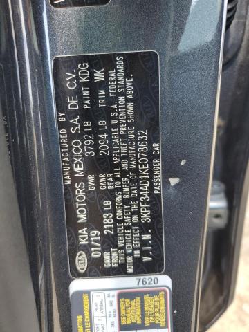 2019 KIA FORTE GT L 3KPF34AD1KE078632