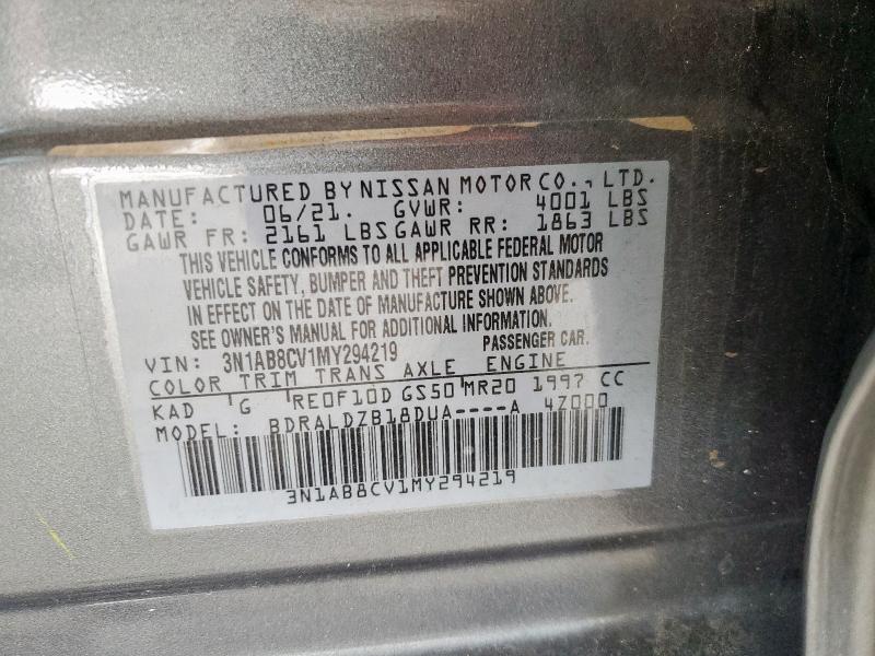 2021 NISSAN SENTRA SV 3N1AB8CV1MY294219