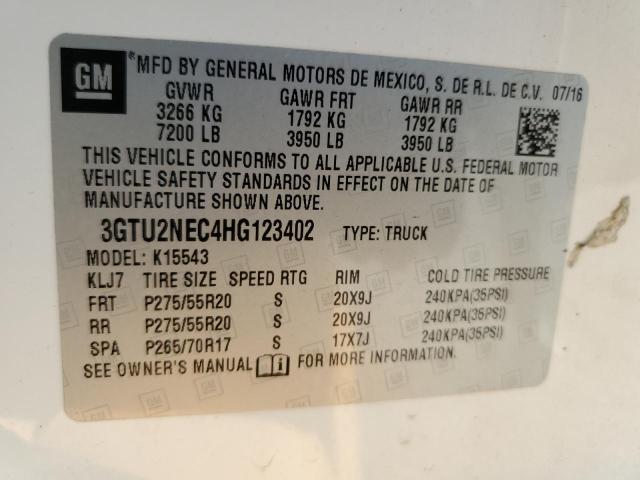 2017 GMC SIERRA K15 3GTU2NEC4HG123402