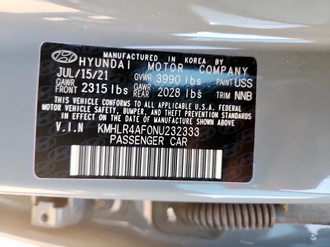 2022 HYUNDAI ELANTRA N KMHLR4AF0NU232333