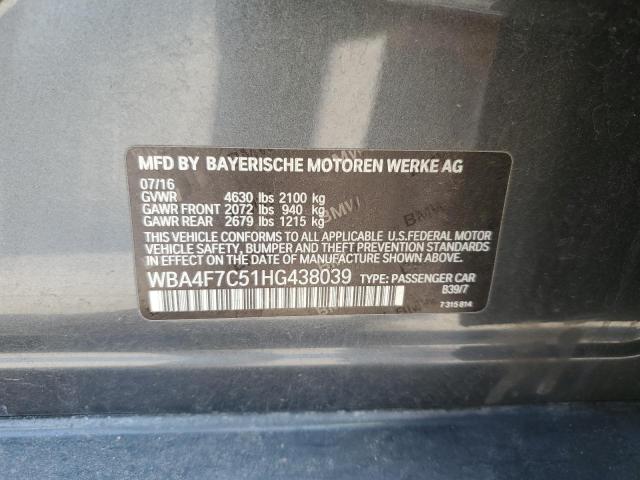 2017 BMW 430I GRAN WBA4F7C51HG438039