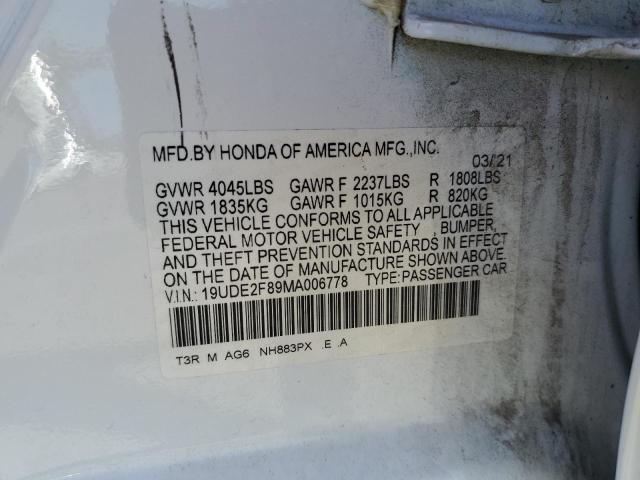 2021 ACURA ILX PREMIU - 19UDE2F89MA006778