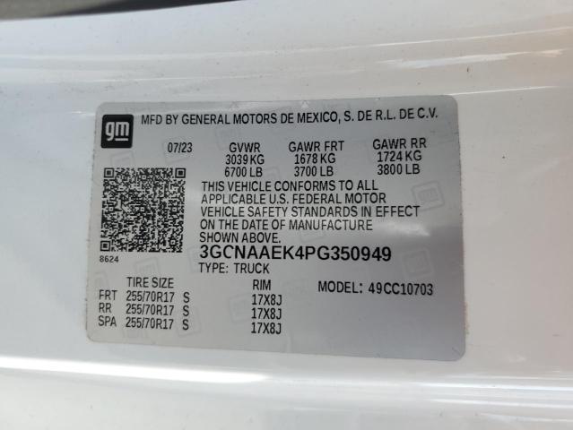 2023 CHEVROLET SILVERADO C1500 3GCNAAEK4PG350949