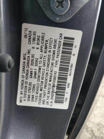 2015 HONDA CIVIC EX 2HGFB2F8XFH560143