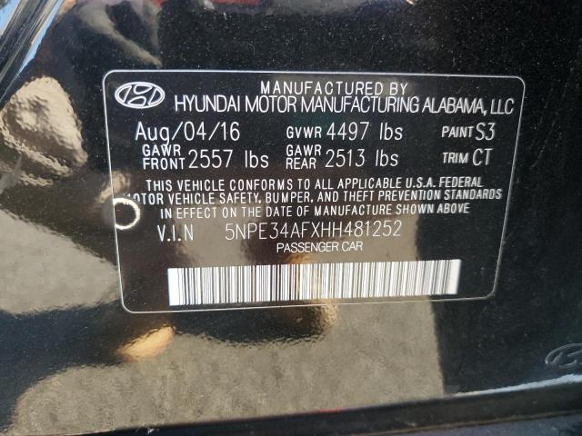 2017 HYUNDAI SONATA SPO 5NPE34AFXHH481252