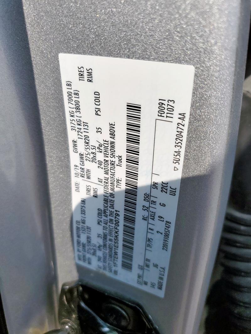 2019 FORD F150 SUPER - 1FTEW1E55KKF00791