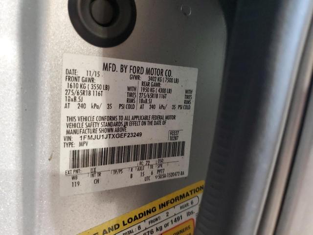 2016 FORD EXPEDITION XLT 1FMJU1JTXGEF23249