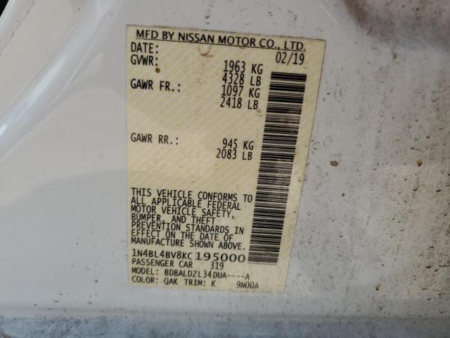 2019 NISSAN ALTIMA S 1N4BL4BV8KC195000