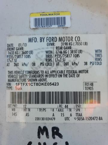 2013 FORD F150 SUPER CAB - 1FTFX1CT8DKE05423