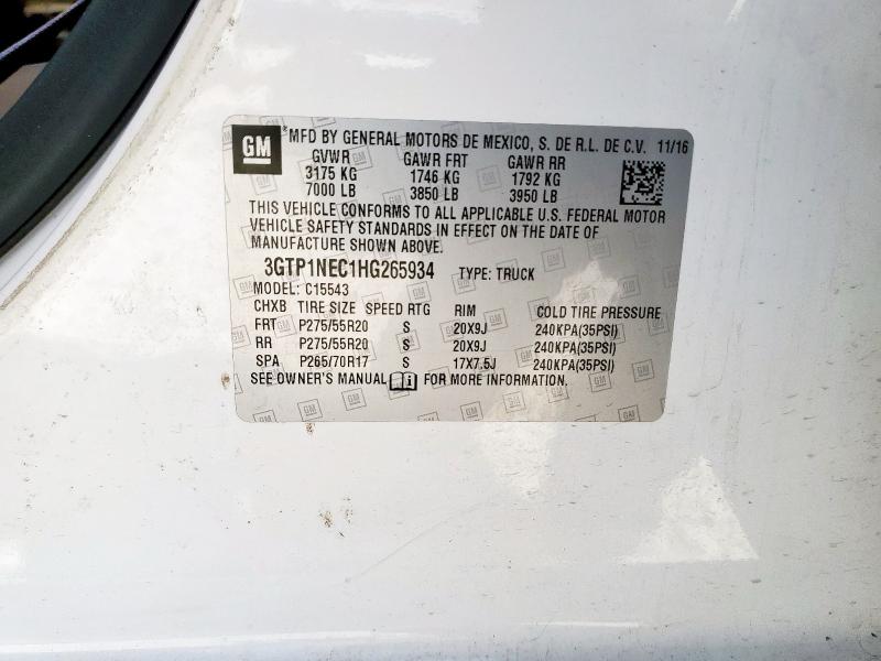 2017 GMC SIERRA C15 3GTP1NEC1HG265934