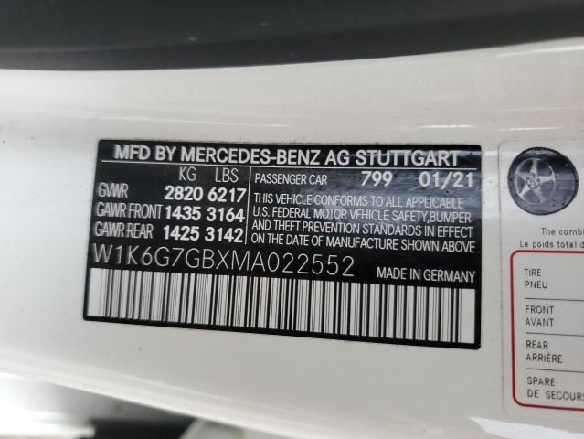 2021 MERCEDES-BENZ S 580 4MAT W1K6G7GBXMA022552