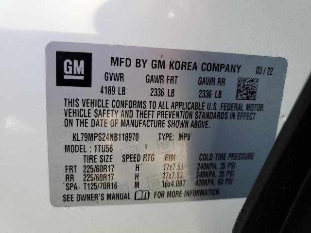 2022 CHEVROLET TRAILBLAZE - KL79MPS24NB118970
