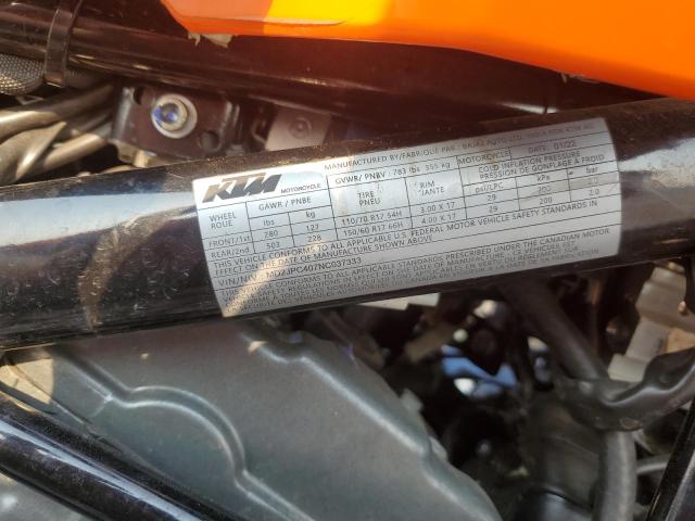 2022 KTM 200 DUKE - MD2JPC407NC037333