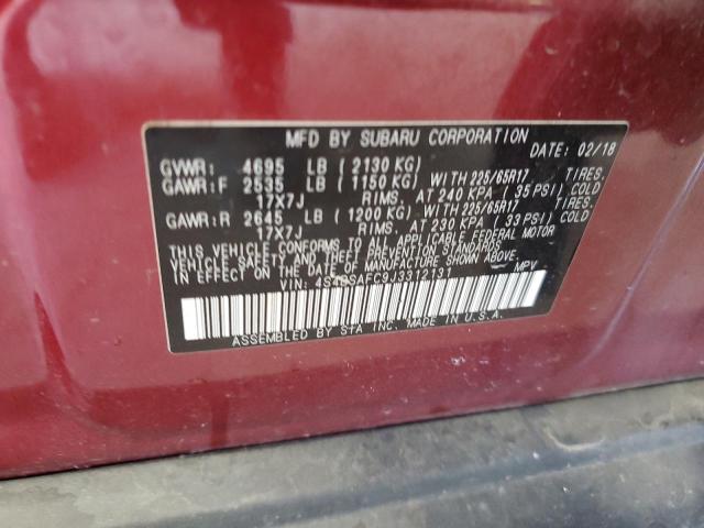 2018 SUBARU OUTBACK 2.5I PREMIUM 4S4BSAFC9J3312131