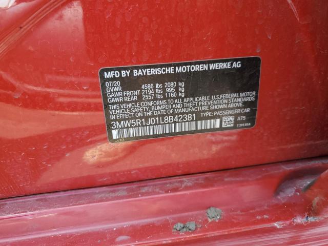 2020 BMW 330I 3MW5R1J01L8B42381