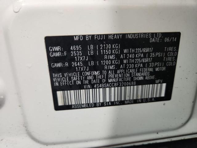 2015 SUBARU OUTBACK 2. - 4S4BSACC8F3200688