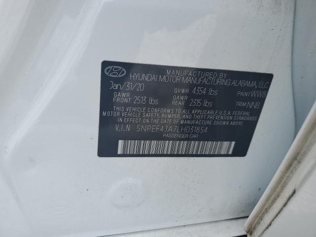 2020 HYUNDAI SONATA SEL 5NPEF4JA7LH031854