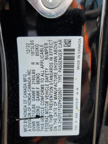 2023 HONDA CIVIC TOURING 2HGFE1F92PH302601