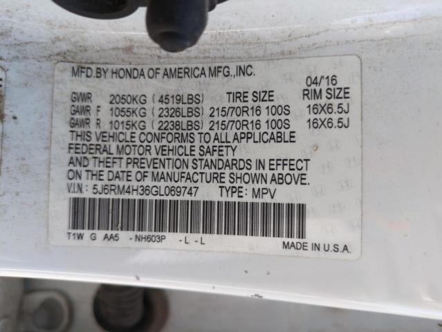 2016 HONDA CR-V LX 5J6RM4H36GL069747