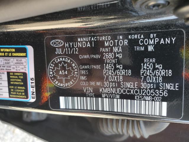 2012 HYUNDAI VERACRUZ G - KM8NUDCCXCU205356