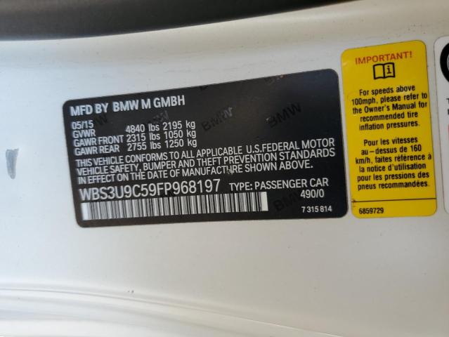 2015 BMW M4 WBS3U9C59FP968197