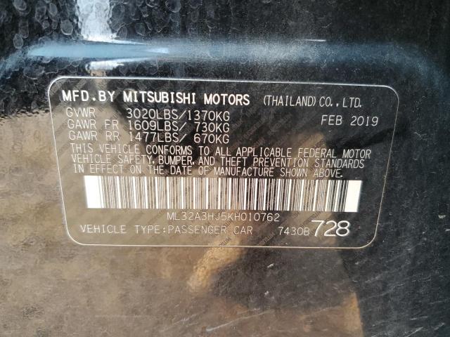 2019 MITSUBISHI MIRAGE ES ML32A3HJ5KH010762