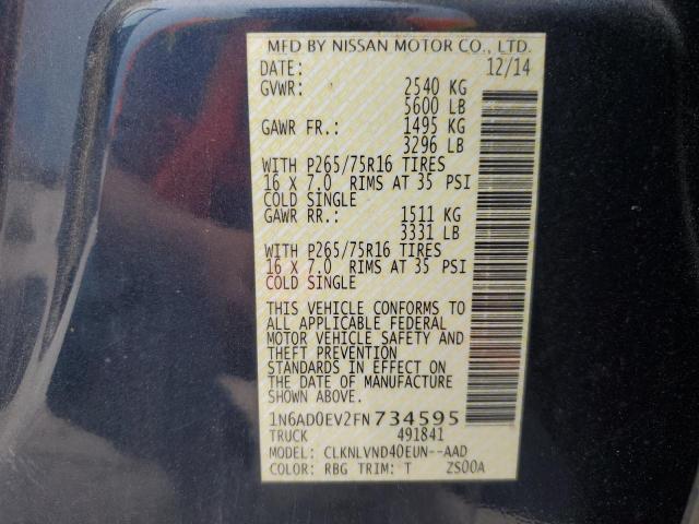 2015 NISSAN FRONTIER S 1N6AD0EV2FN734595