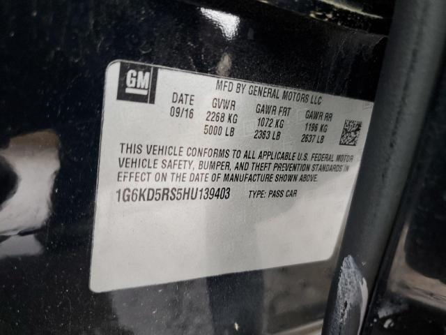 2017 CADILLAC CT6 LUXURY 1G6KD5RS5HU139403
