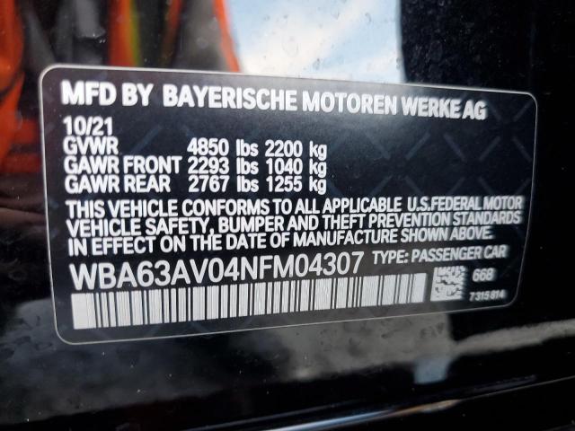 2022 BMW 430I GRAN WBA63AV04NFM04307