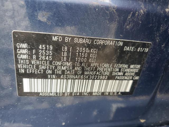 2019 SUBARU LEGACY 2.5 4S3BNAF65K3023903