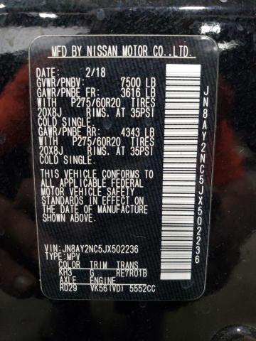 2018 NISSAN ARMADA SV JN8AY2NC5JX502236