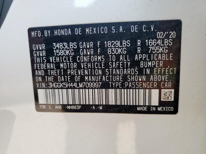 2020 HONDA FIT LX 3HGGK5H44LM709997