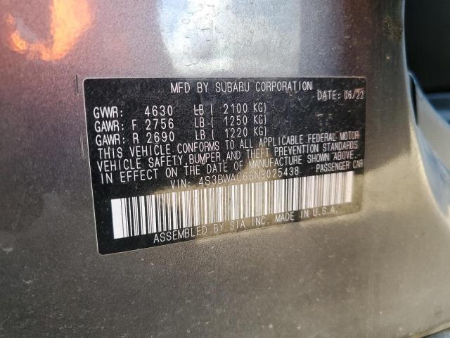 2022 SUBARU LEGACY PREMIUM 4S3BWAC66N3025438