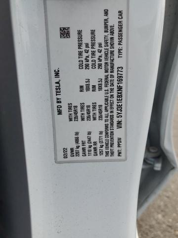 2022 TESLA MODEL 3 5YJ3E1EBXNF169773