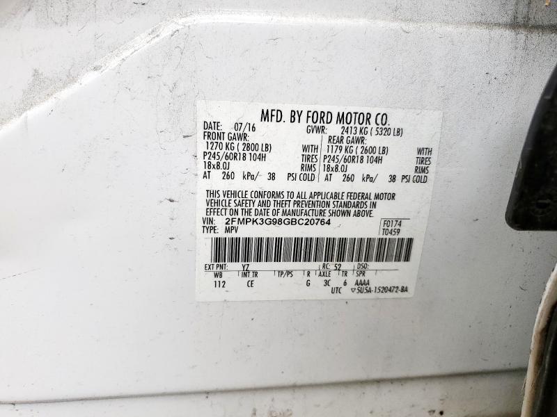 2016 FORD EDGE SE 2FMPK3G98GBC20764