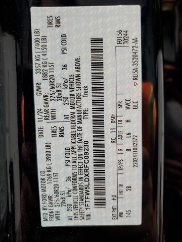 2024 FORD F150 LARIA 1FTFW5LDXRFC09230