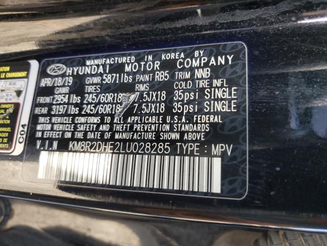 2020 HYUNDAI PALISADE SEL KM8R2DHE2LU028285
