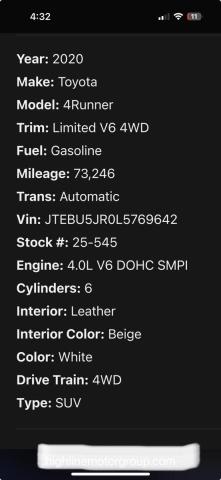 2020 TOYOTA 4RUNNER SR - JTEBU5JR0L5769XXX