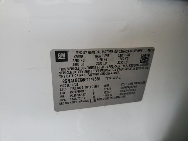 2016 CHEVROLET EQUINOX LS 2GNALBEK6G1141355