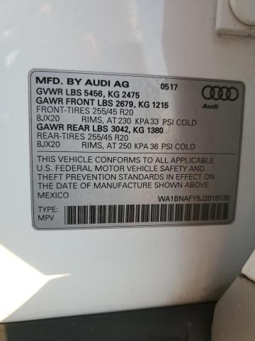 2018 AUDI Q5 PREMIUM WA1BNAFY5J2018135