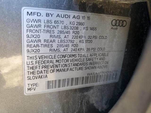 2017 AUDI Q7 PREMIUM WA1LAAF7XHD002700