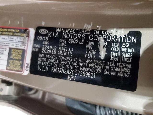 2016 KIA SOUL KNDJN2A20G7269621