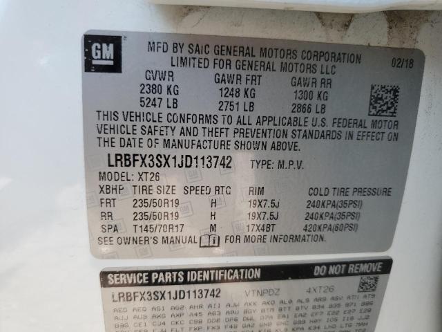2018 BUICK ENVISION P LRBFX3SX1JD113742