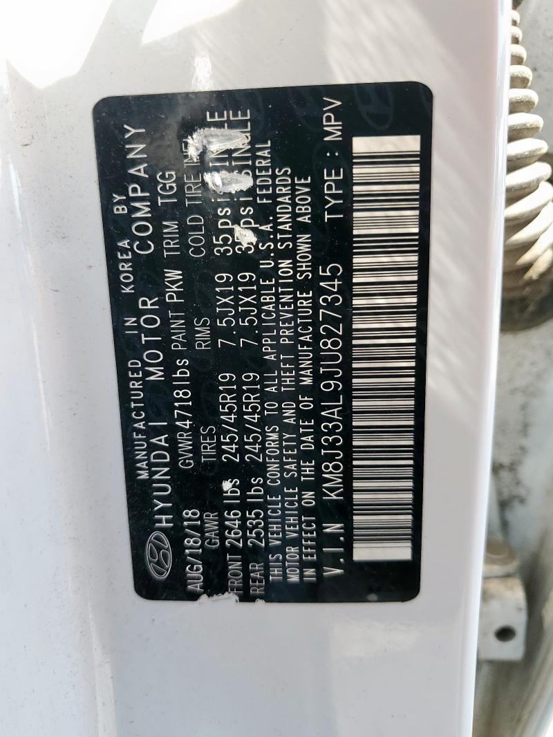 2018 HYUNDAI TUCSON SPO KM8J33AL9JU827345