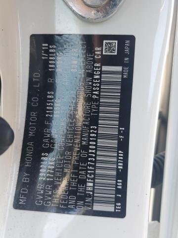 2018 HONDA CIVIC EXL JHMFC1F73JX001923