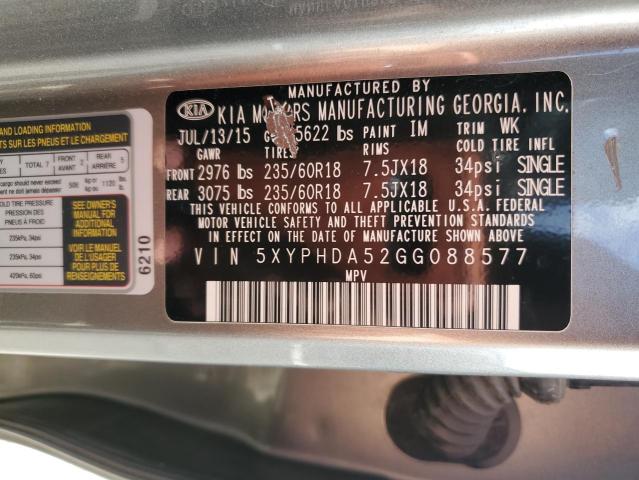 2016 KIA SORENTO EX 5XYPHDA52GG088577